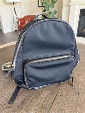 Mercedes Black Nylon Backpack with Front Pocket